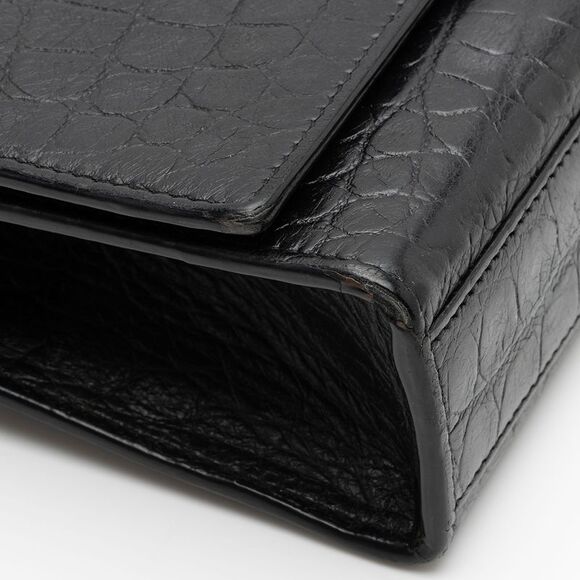 Saint Laurent Croc Embossed Leather Monogram Kate Tassel Medium Shoulder Bag - Picture 16 of 16